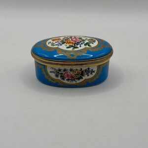 Halcyon Days Enamels‎ Trinket Box Waddesdon Rothschild Collection Blue Floral